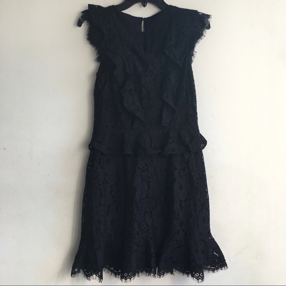 🚫SOLD🚫JOIE Acostas Dress Black Lace Ruffle - Picture 6 of 8